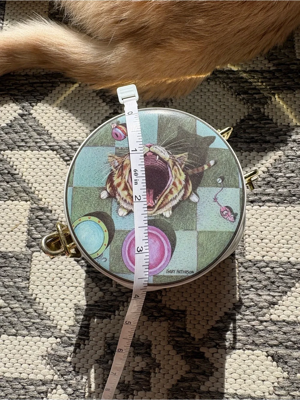 Cat Treat Container Gary Patterson - Pink & Teal Illustration
